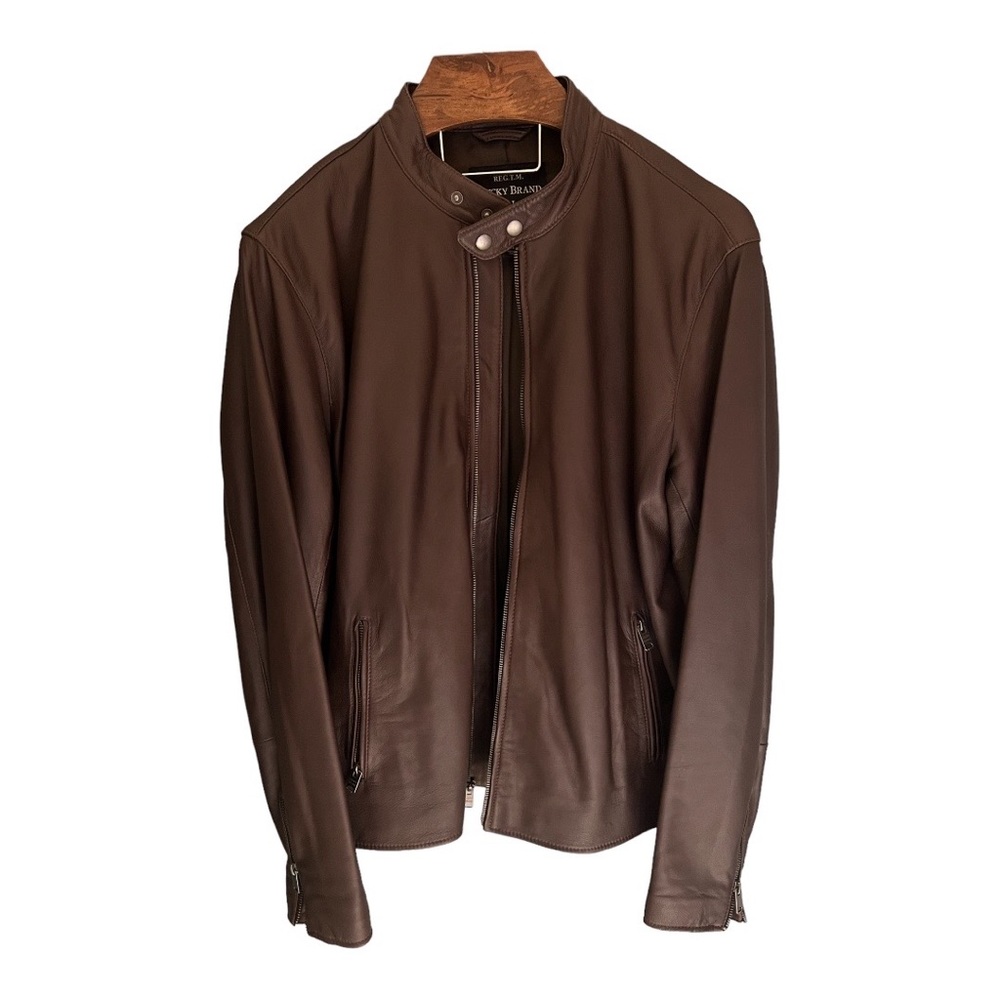 Lucky Brand Leather Bonneville Racer Jacket in XL